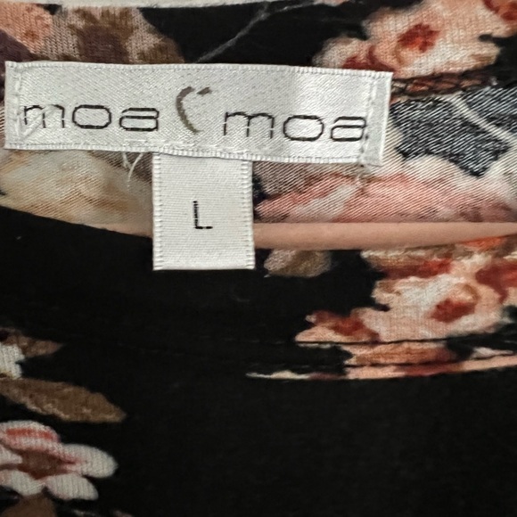 Moa Moa Contrasting Strip Floral 3/4 Sleeve With Pocket And Padded Elbows Size L - Picture 2 of 4